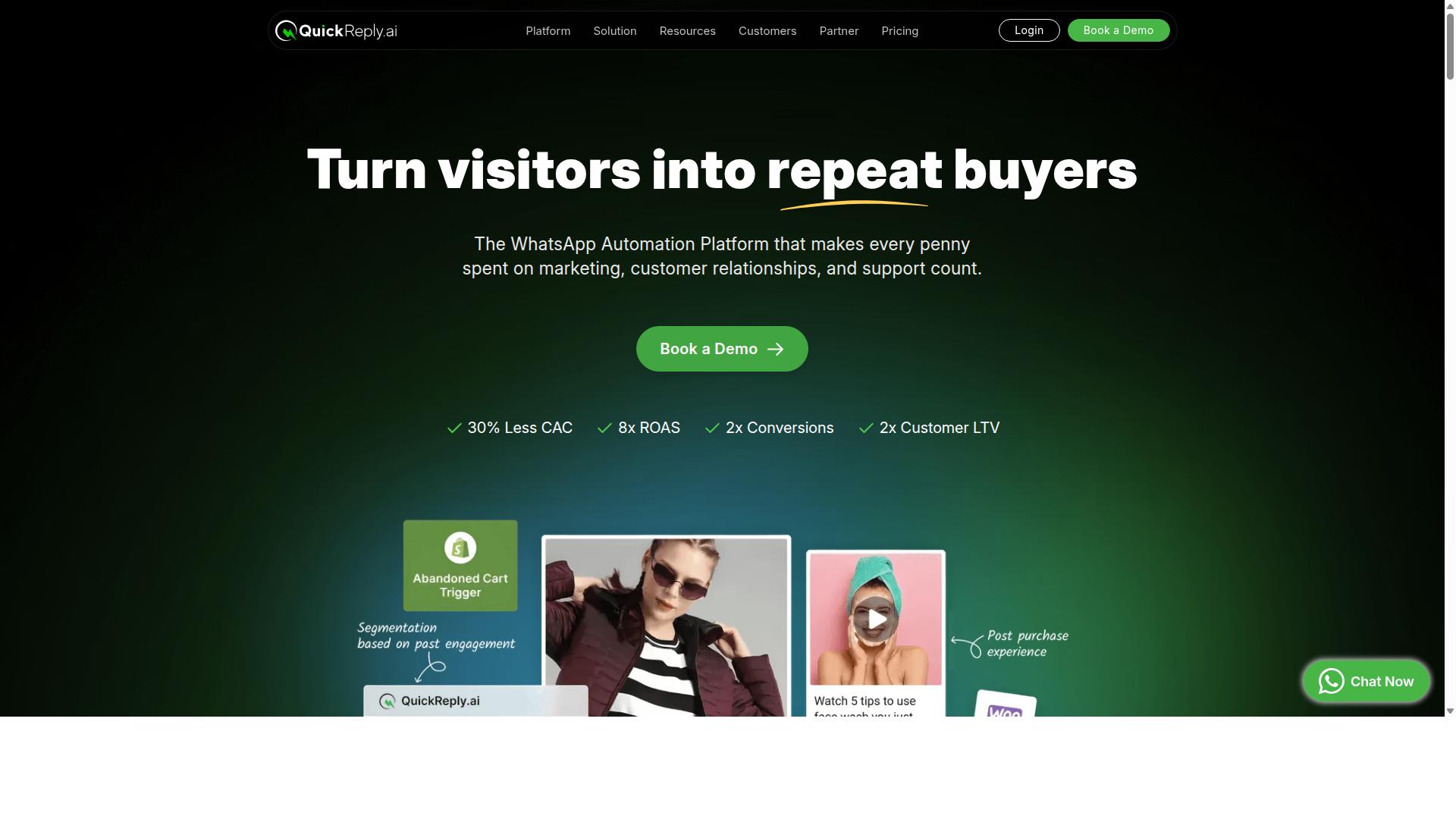 QuickReply.ai website